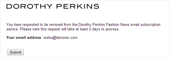 Expectation setting on unsubscribe