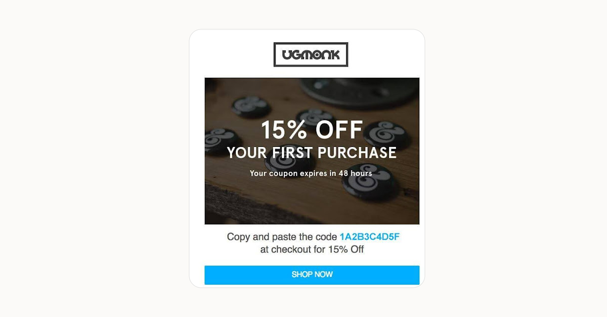 UGMONK - welcome coupon