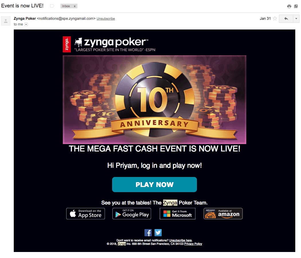 Zynga Poker uses multi channel to interect and communicate with its users online