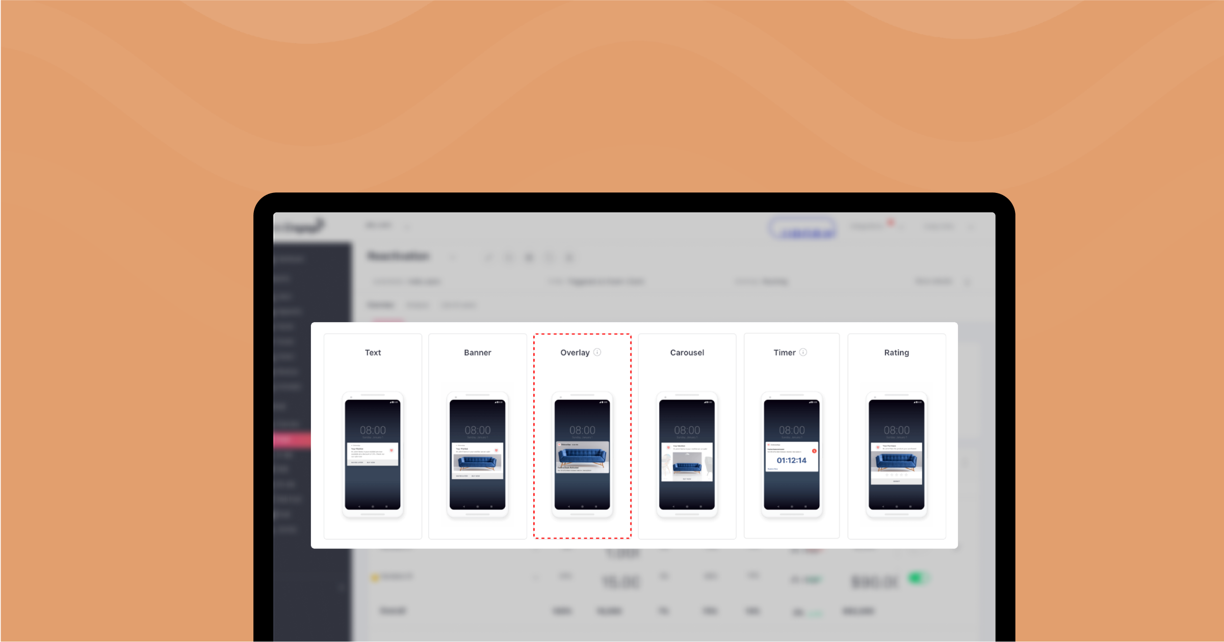 text overlay on dashboard